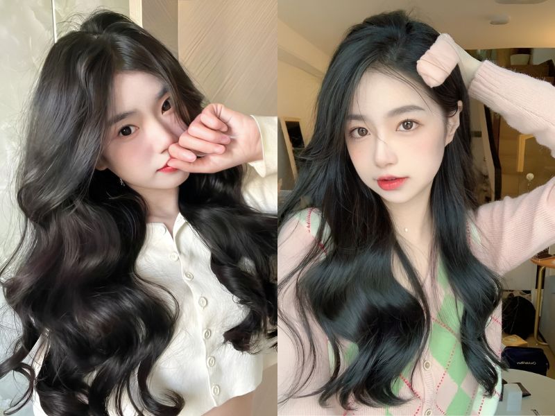Tóc Xoăn Sóng Nước Cho Mặt Tròn