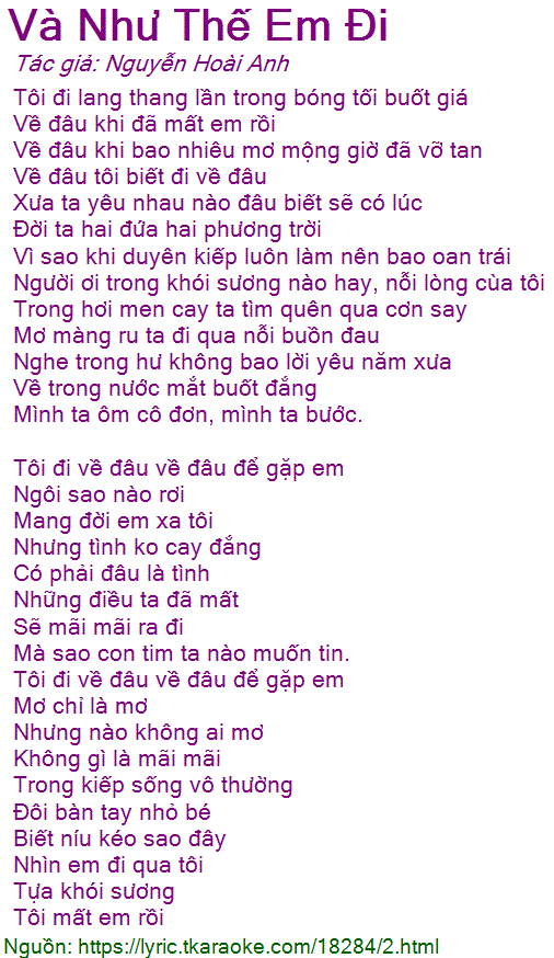 Tôi Đi Về Đâu Để Gặp Em