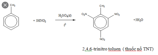Phản ứng Toluen + HNO3 đặc tỉ lệ 1:1