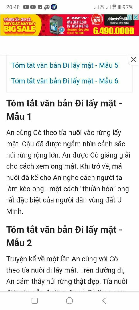 Tóm tắt bài văn Đi lấy mật