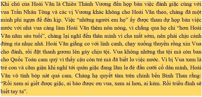 Tóm tắt Lá cờ thêu sáu chữ vàng