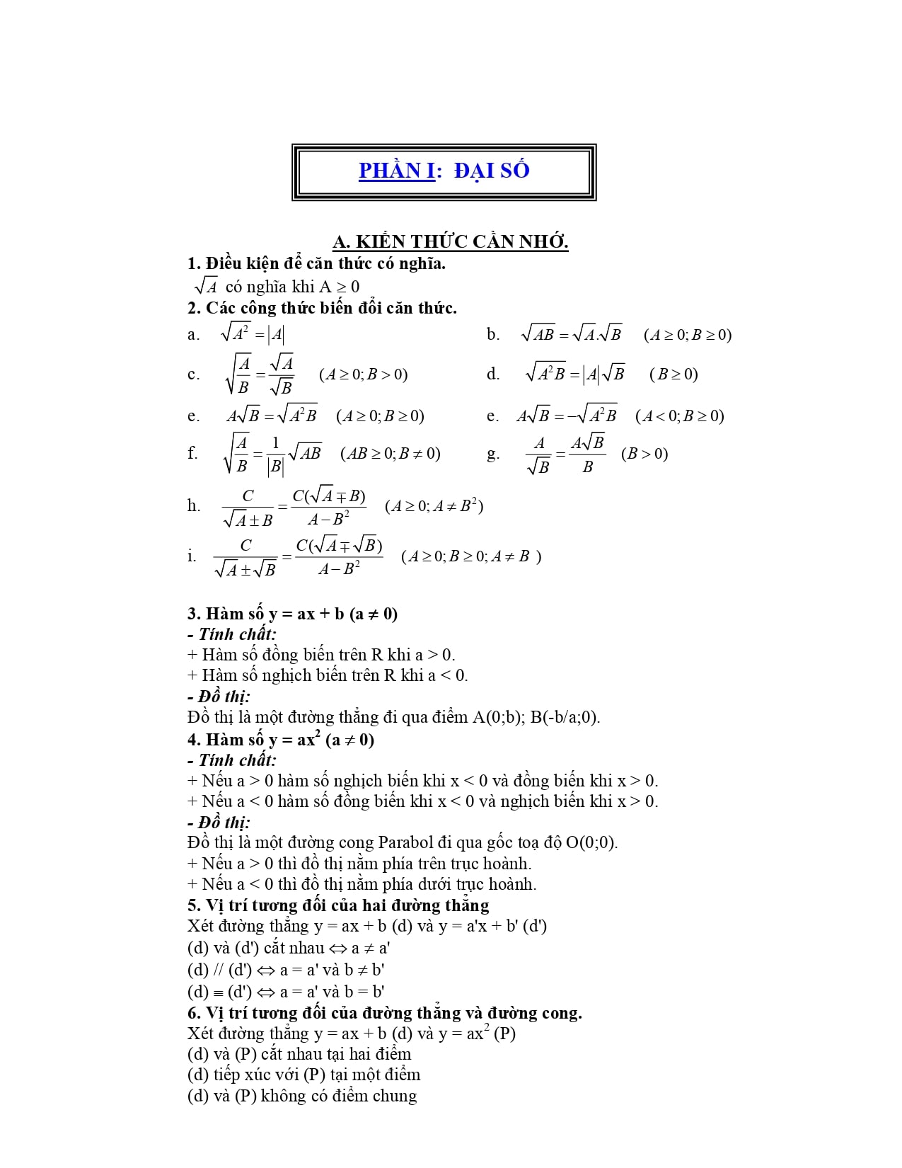 Tóm tắt bài học lớp 9 PDF