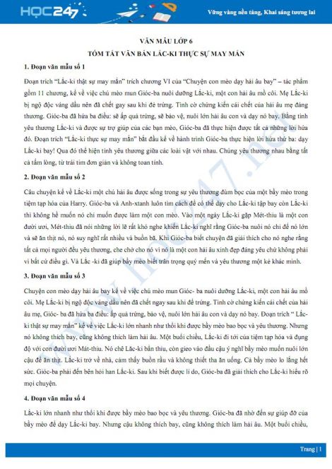 Soạn bài Lắc-ki thực sự may mắn lớp 6 Gallery 1