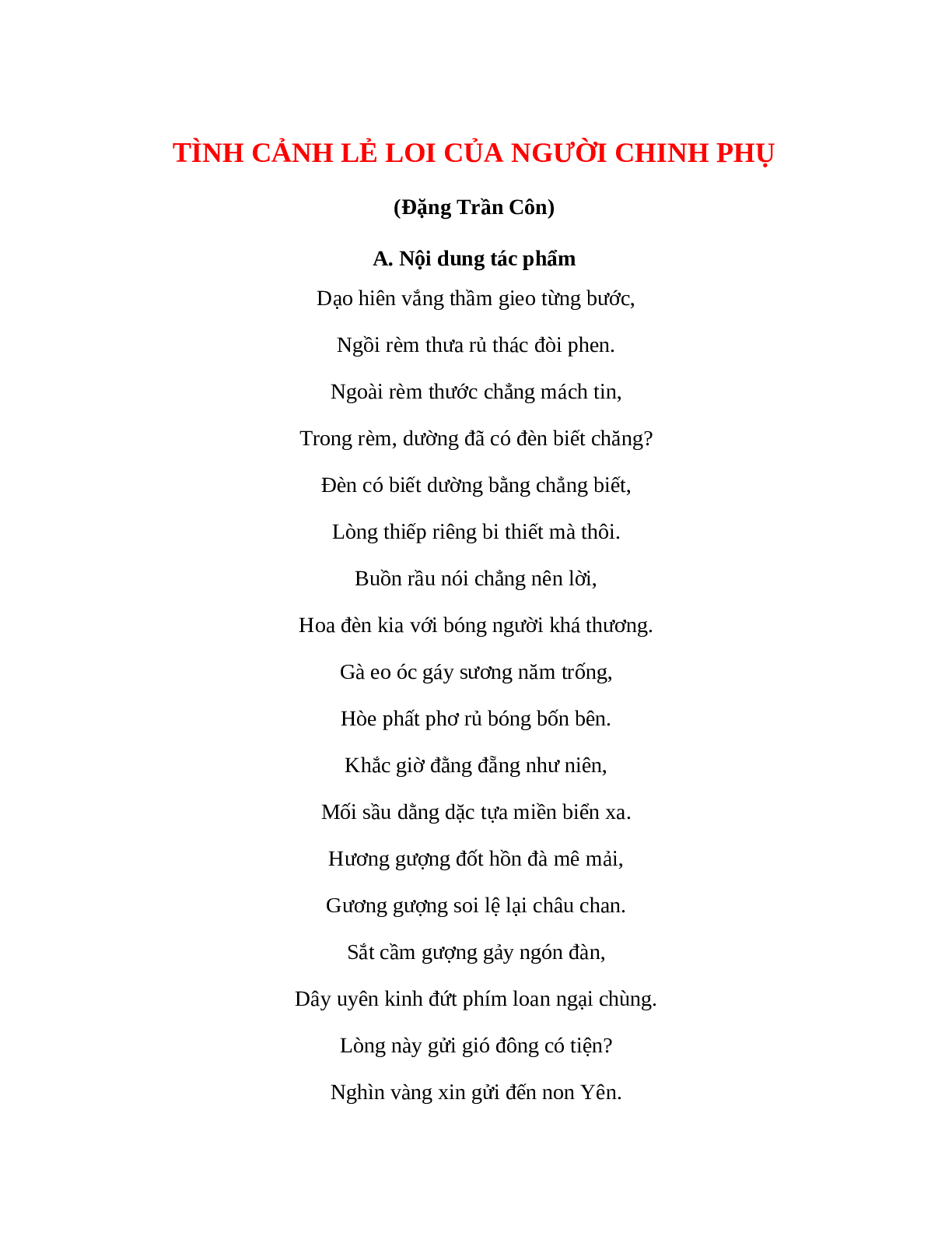 Thơ Chinh phụ ngâm lớp 10: Phân tích chi tiết và ý nghĩa Gallery 1