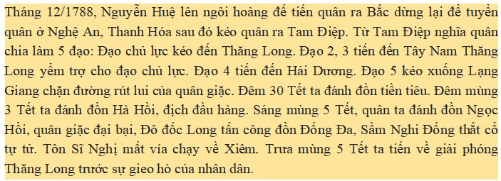 Tóm tắt Quang Trung đại phá quân Thanh