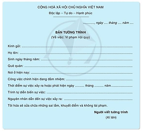 Bản Tường Trình Sự Việc Xảy Ra Gallery 1
