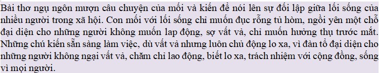 Tóm tắt Văn Bản Con Mối Và Con Kiến