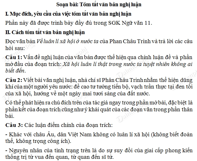 Tóm tắt Văn bản Nghị luận Lớp 11: Hướng dẫn chi tiết và ví dụ
