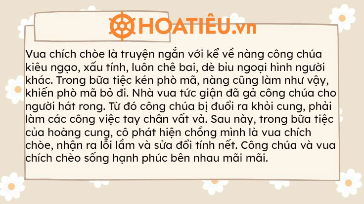 Vua Chích Chòe: Tóm tắt Truyện Ngắn Hay