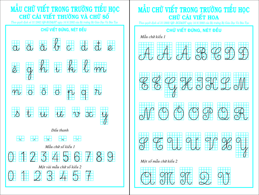 Mẫu Chữ Viết Trong Trường Tiểu Học PDF Gallery 1