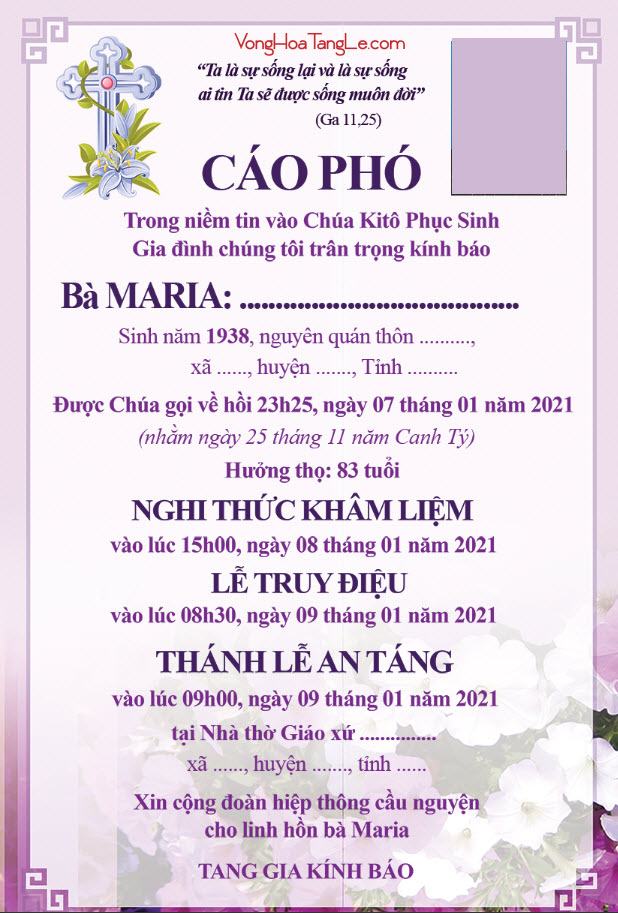 Mẫu Tin Buồn Word: Download Miễn Phí & Hướng Dẫn Sử Dụng Gallery 1
