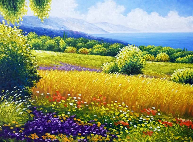 Tranh Phong Cảnh Đồng Lúa: vẻ đẹp mê hoặc của thôn quê Việt Nam Gallery 1