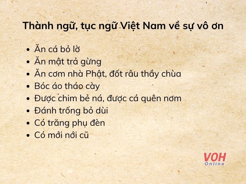 Tục Ngữ Về Sự Vô ơn: Những Câu Nói Hay Nhất Gallery 1