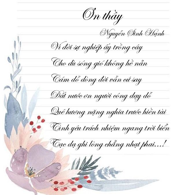 Câu Thơ Về Thầy Cô Ngắn Hay Và Ý Nghĩa Gallery 2