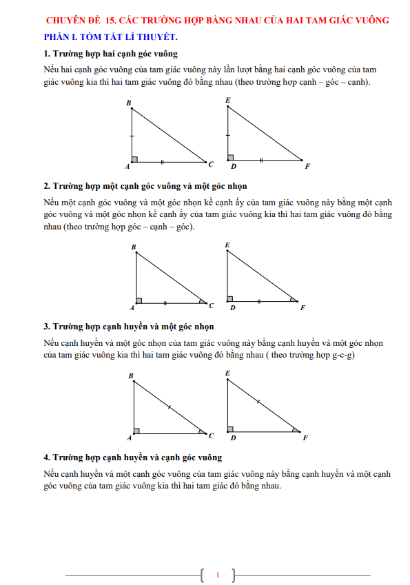 Các Trường Hợp Tam Giác Vuông Bằng Nhau Gallery 1