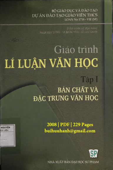 Lí Luận Văn Học Trần Đình Sử PDF: Tìm Hiểu Và Download Gallery 1