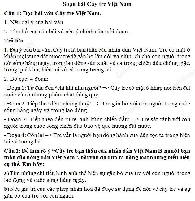 Bài Cây Tre Việt Nam: Phân tích chi tiết