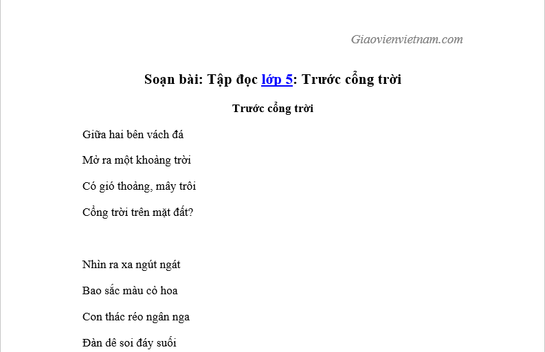 Bài Trước Cổng Trời Là Gì? Gallery 2