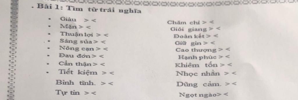 Trái nghĩa với nhọc nhằn là gì?