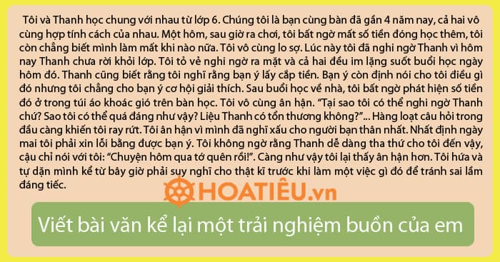 Trải nghiệm buồn của em