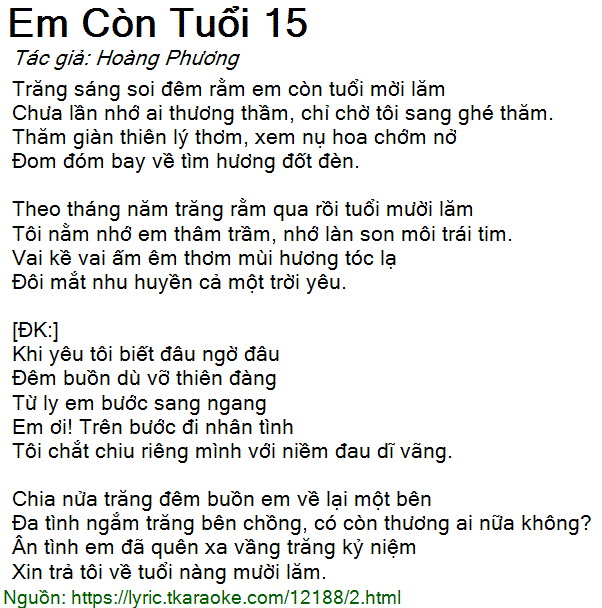 Trăng sáng soi đêm rằm em còn tuổi 15