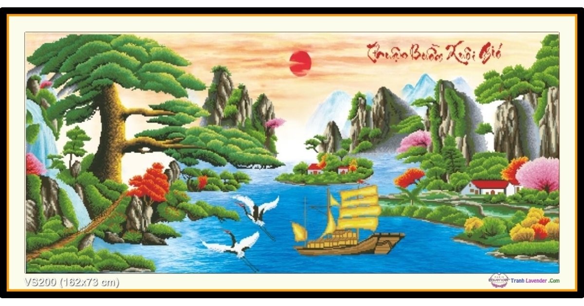 Tranh Đính Đá Thuận Buồm Xuôi Gió