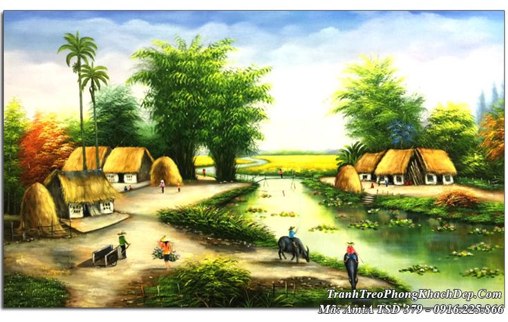 Tranh làng quê Việt Nam đẹp nhất