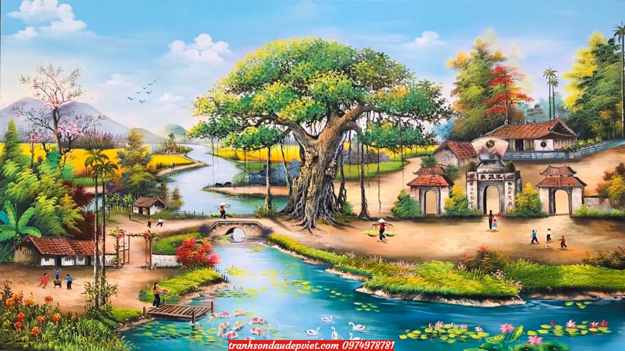 Tranh Sơn Dầu Làng Quê: vẻ đẹp bình yên của cuộc sống