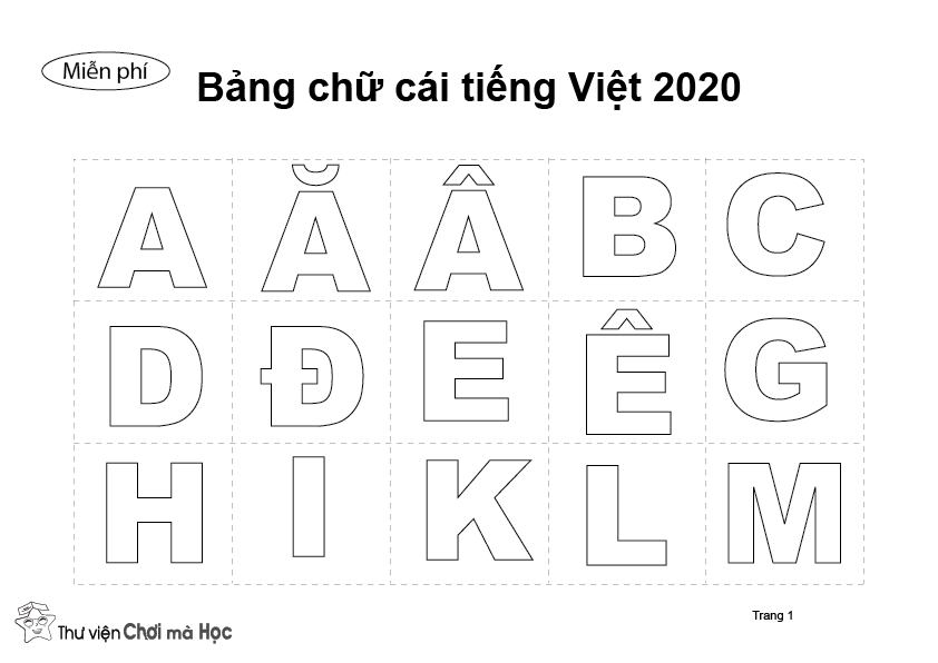 Tranh Tô Màu Chữ Cái Tiếng Việt