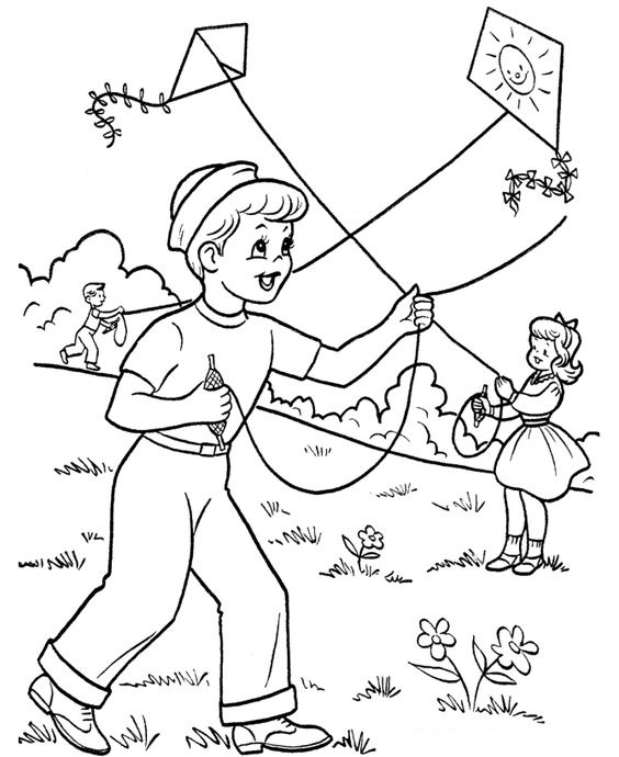 Tranh Tô Màu Thả Diều