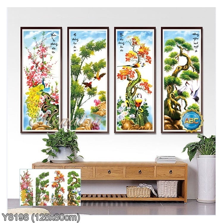Tranh Tứ Quý Xuân Hạ Thu Đông