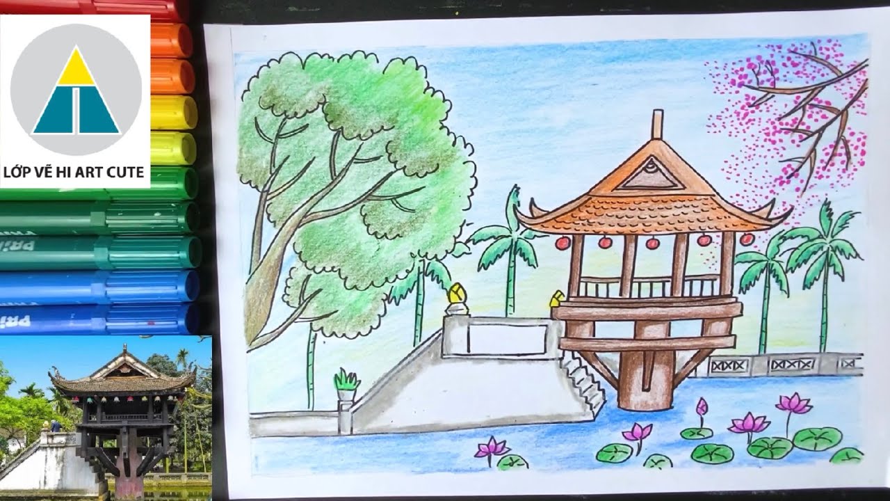 Tranh Vẽ Chùa Một Cột