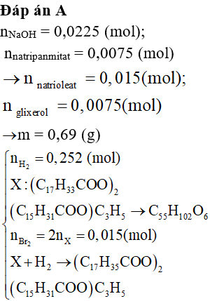 Phản ứng xà phòng hóa: Triglixerit + NaOH