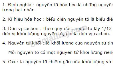 Khái niệm về nguyên tố hóa học
