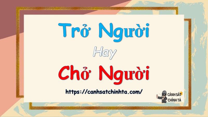 Trở người hay chở người?