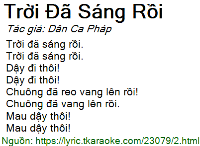Trời đã bừng sáng rồi