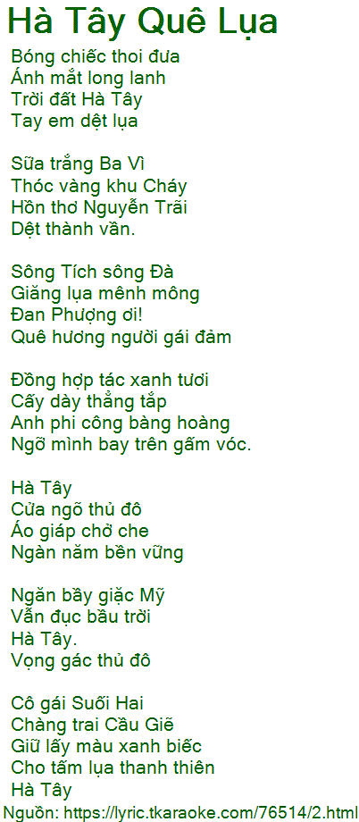Trời Đất Hà Tây Tay Em Dệt Lụa