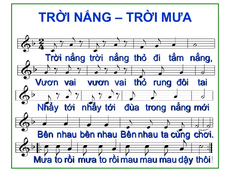 Trời nắng trời nắng thỏ đi tắm nắng lời