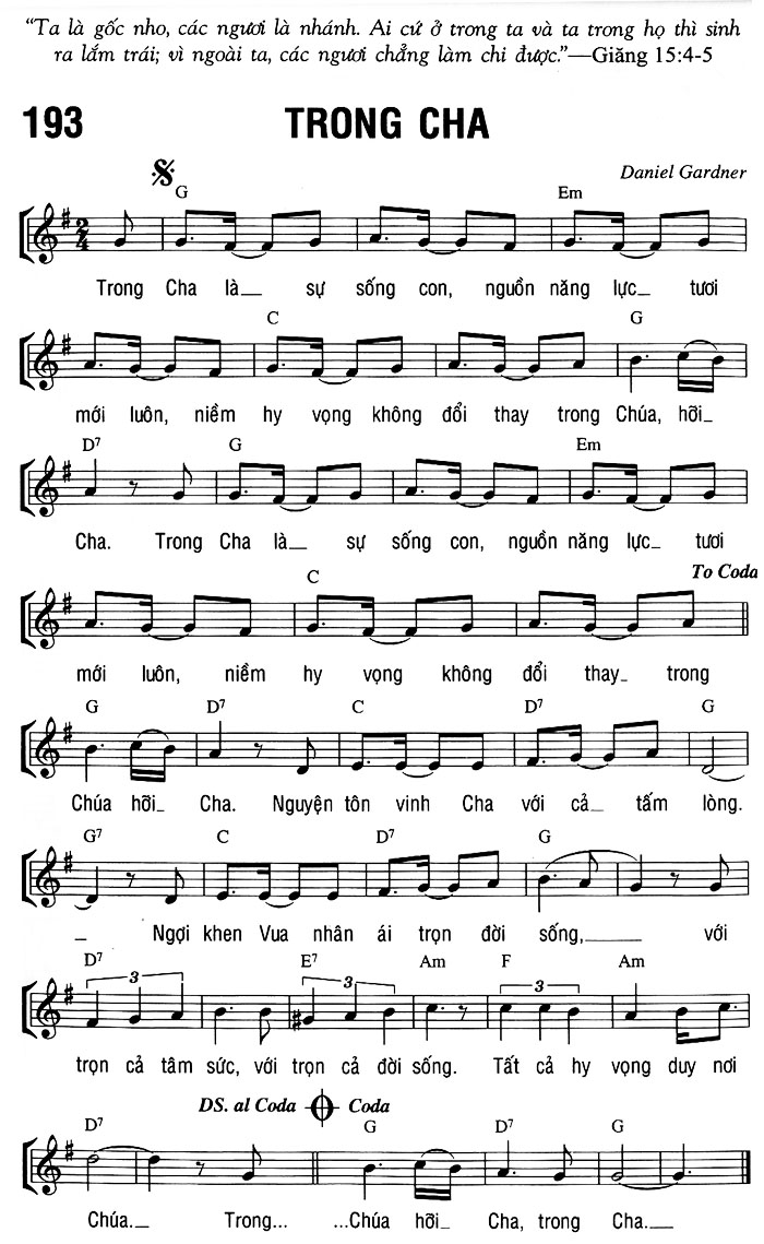 Trong Cha là Sự Sống Con