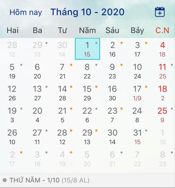 Trung Thu Là Thứ Mấy?