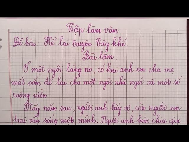 Truyện Cây Khế Lớp 4 Ngắn