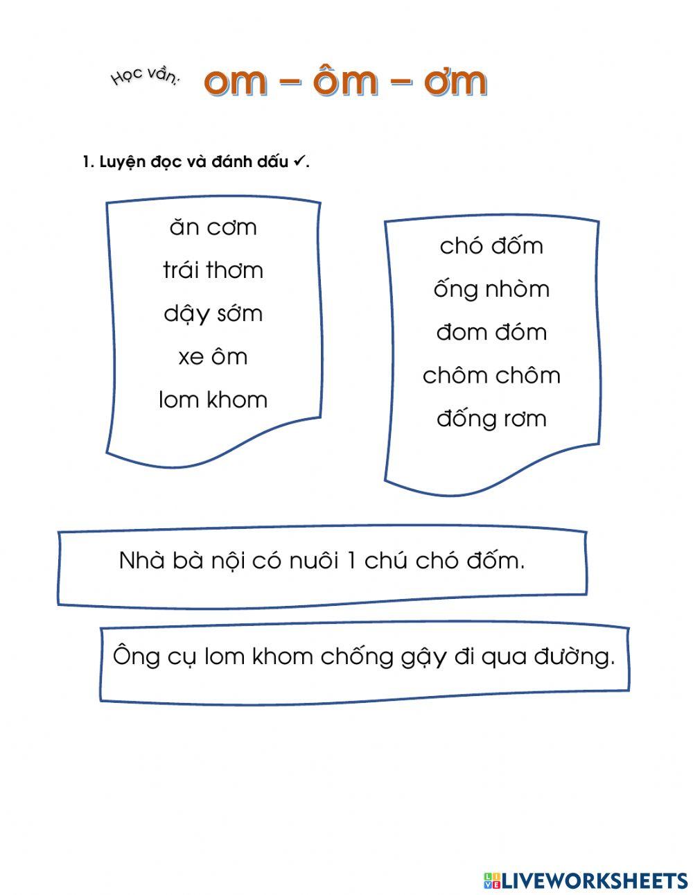 Những từ có vần ơm Gallery 2