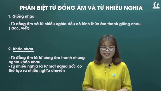 Từ đồng âm là từ như thế nào?