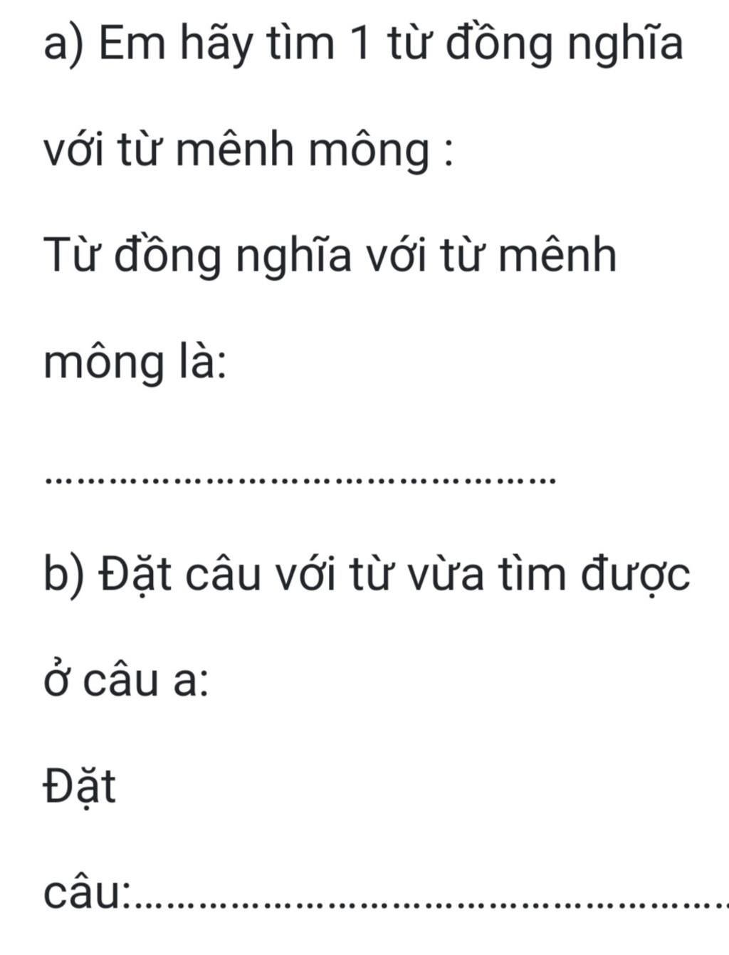 Từ Đồng Nghĩa với Từ Mênh Mông