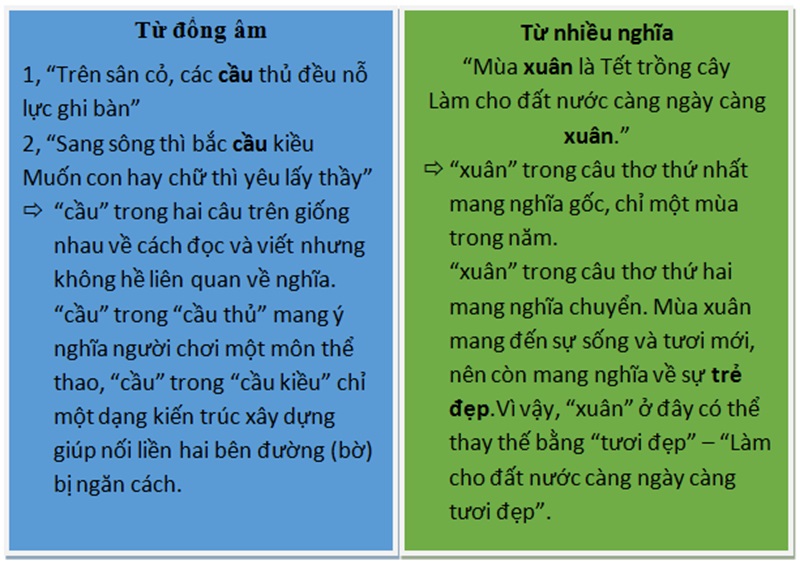 Từ Nhiều Nghĩa Ví Dụ