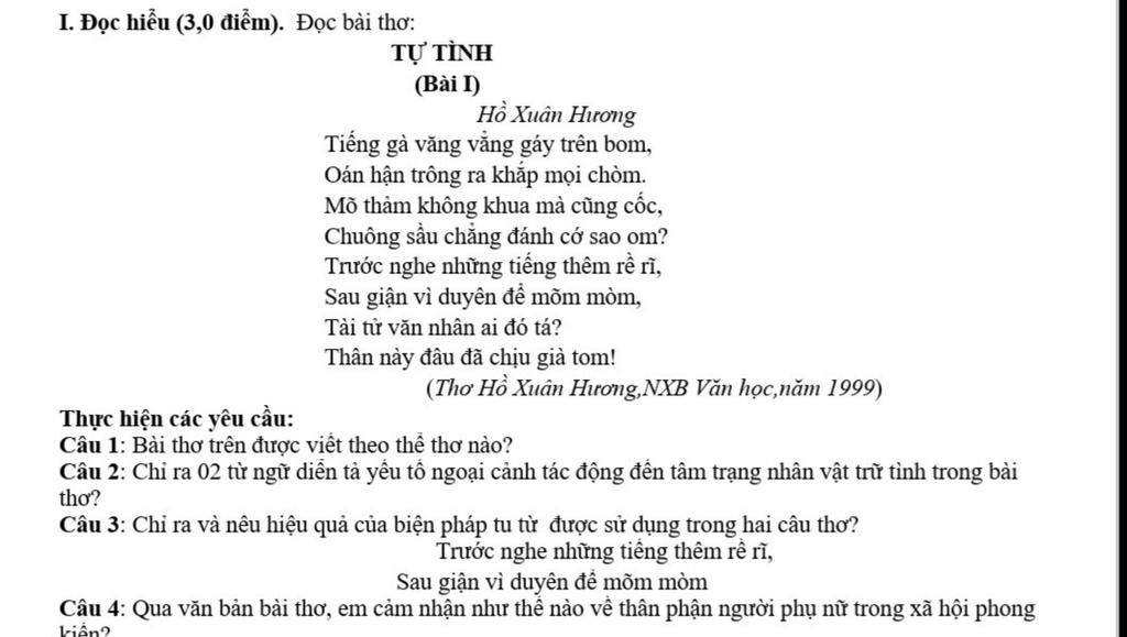 Tự tình 1 đọc hiểu: Giải đáp và phân tích Gallery 2
