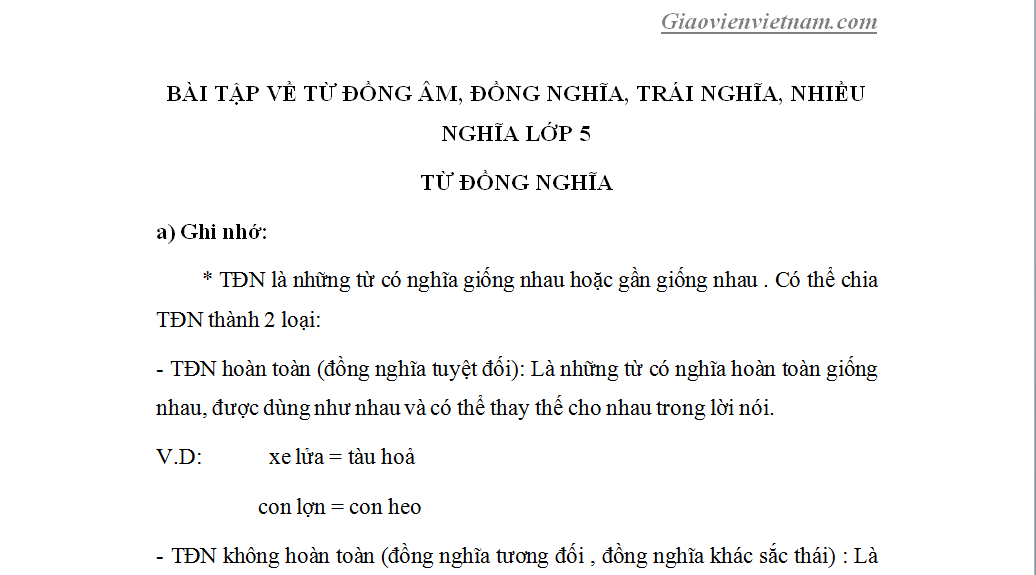 Từ Đồng Nghĩa, Từ Trái Nghĩa và Từ Đồng Âm Là Gì? Gallery 2