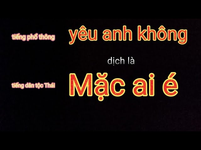 Từ vựng tiếng dân tộc Thái