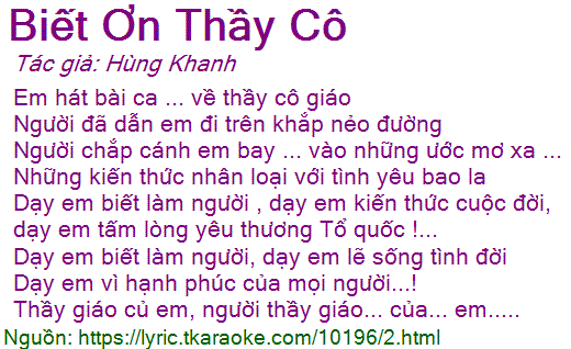 Bài hát biết ơn thầy cô Gallery 1