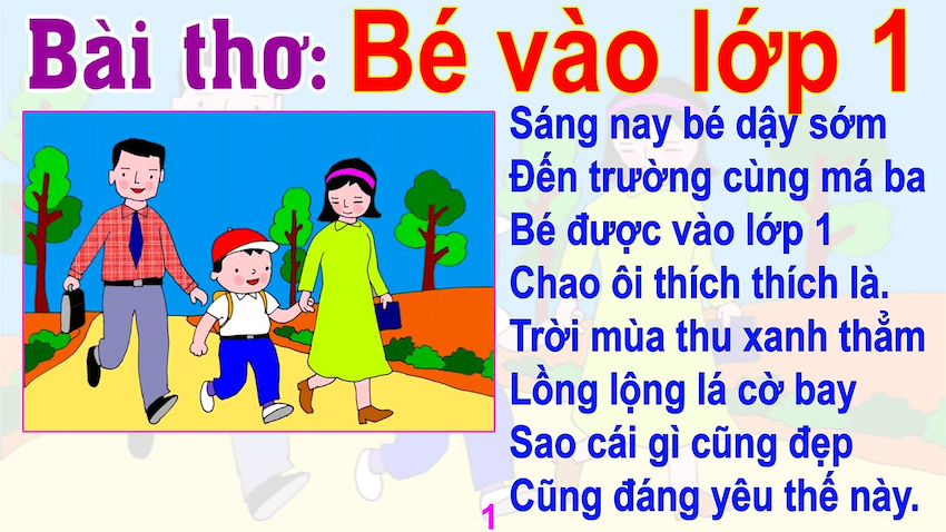 Bài thơ Bé vào lớp 1 hay và ý nghĩa nhất Gallery 1